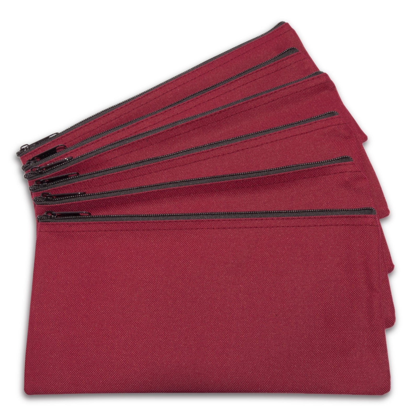 DALIX Zipper Bank Deposit Money Bags Cash Coin Pouch 6 Pack in Maroon DALIX Zipper Bank Deposit Money Bags Cash Coin Pouch 6 Pack in Maroon