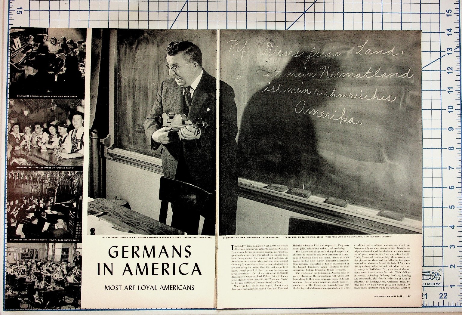 1939 Life Magazine Article: Germans in America Most Loyal WWII Era History