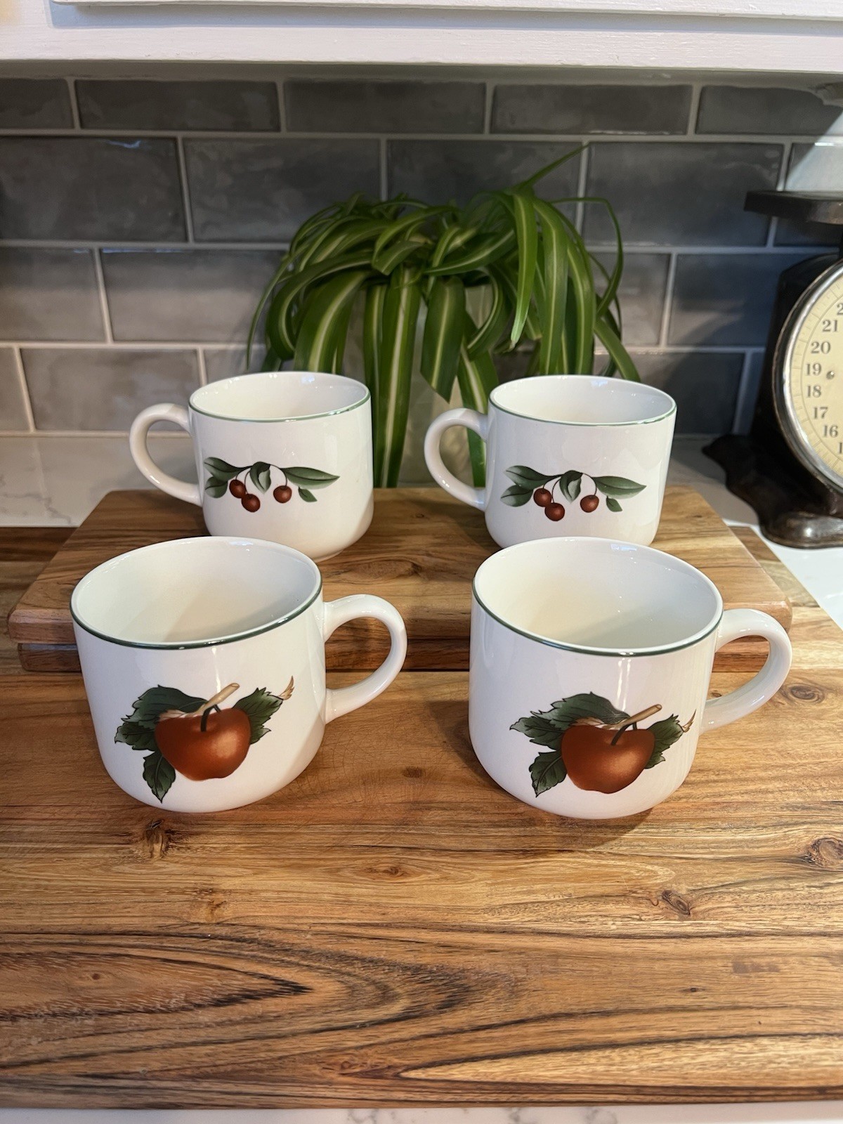 Vintage Cades Cove Collection Citation Coffee Mugs Set of 4 Apple Cherry 