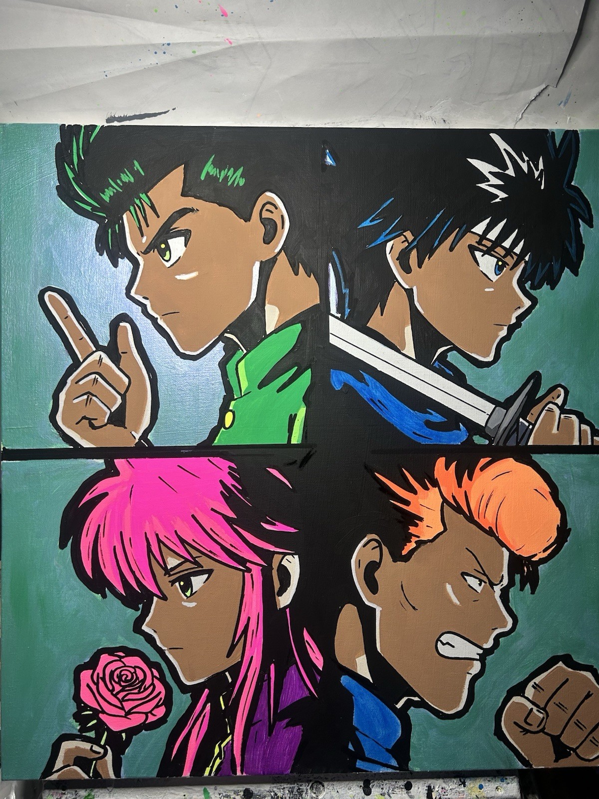Yu yu hakusho Canvas Hybrid Black Light. 20x20 Inch. “read”