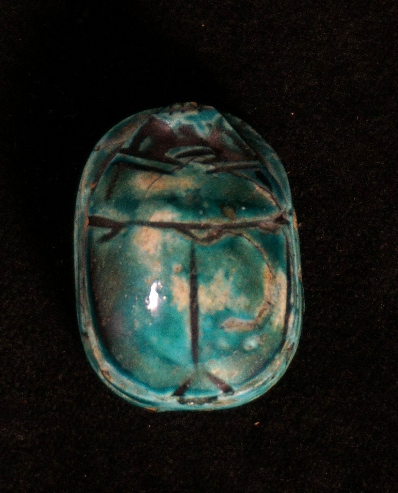 Ancient Egyptian Faience Scarab Amulet Bead Drilled Unique (A5) Ancient Egyptian Faience Scarab Amulet Bead Drilled Unique (A5)
