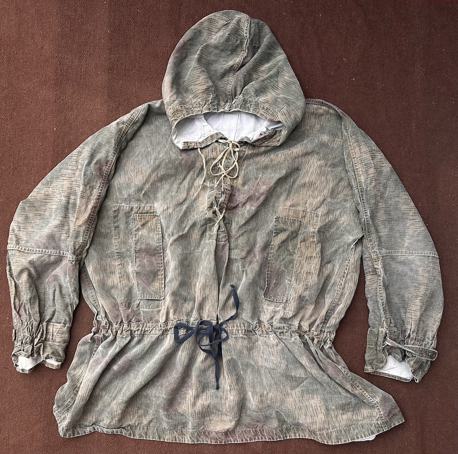 Vintage SM Wholesale Wehrmacht Tan & Water Camouflage Smock/100% Rayon/Size XXL