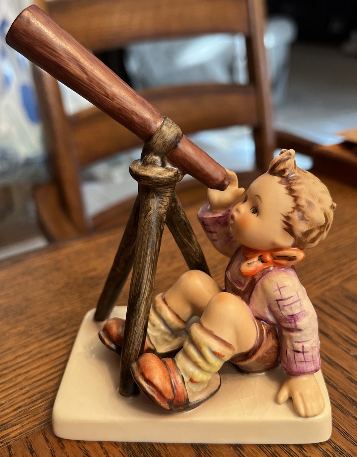 VINTAGE Goebel M.J Hummel Figurine #132 - STAR GAZER, Boy With Telescope