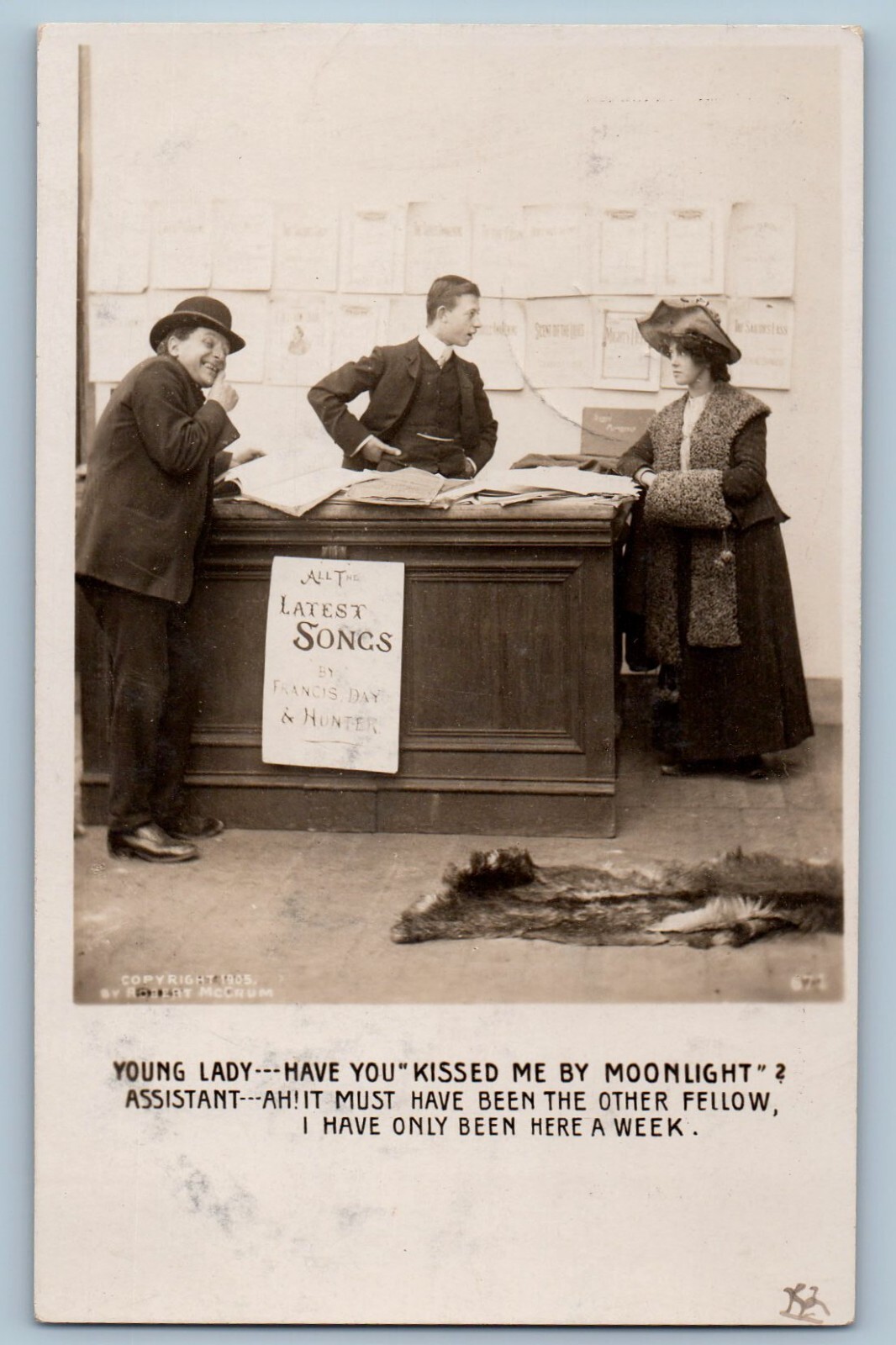 Letts Iowa IA Postcard RPPC Photo All The Latest Songs By Francis Day & Hunter