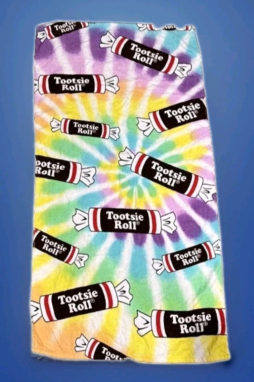 NEW RARE Tootsie Roll Candy 100% Cotton Beach Towel 28” X 58”