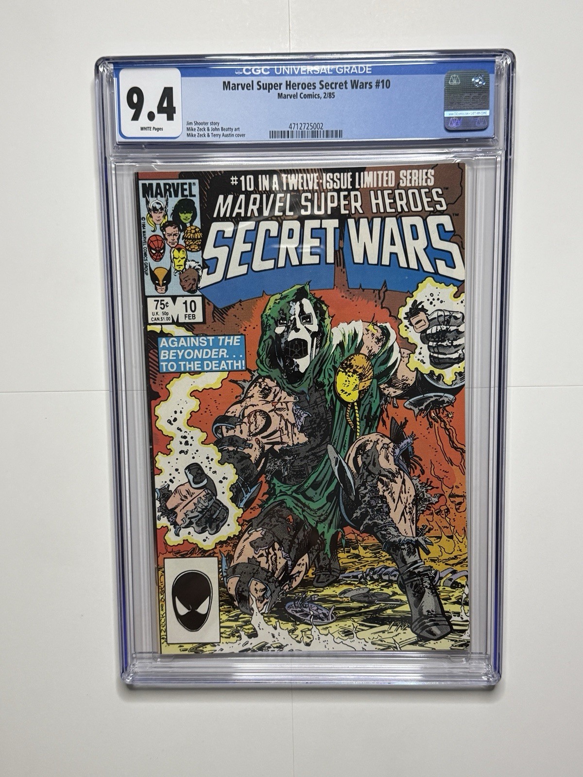 Marvel Super-Heroes Secret Wars #10 CGC 9.4 Direct Edition Marvel 1985 Marvel Super-Heroes Secret Wars #10 CGC 9.4 Direct Edition Marvel 1985