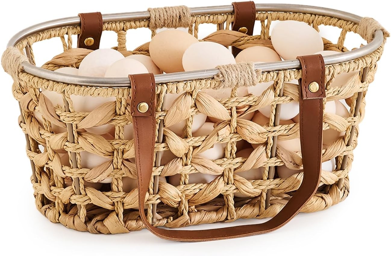 Egg basket, used to collect fresh eggs Handmade in a farmhouse