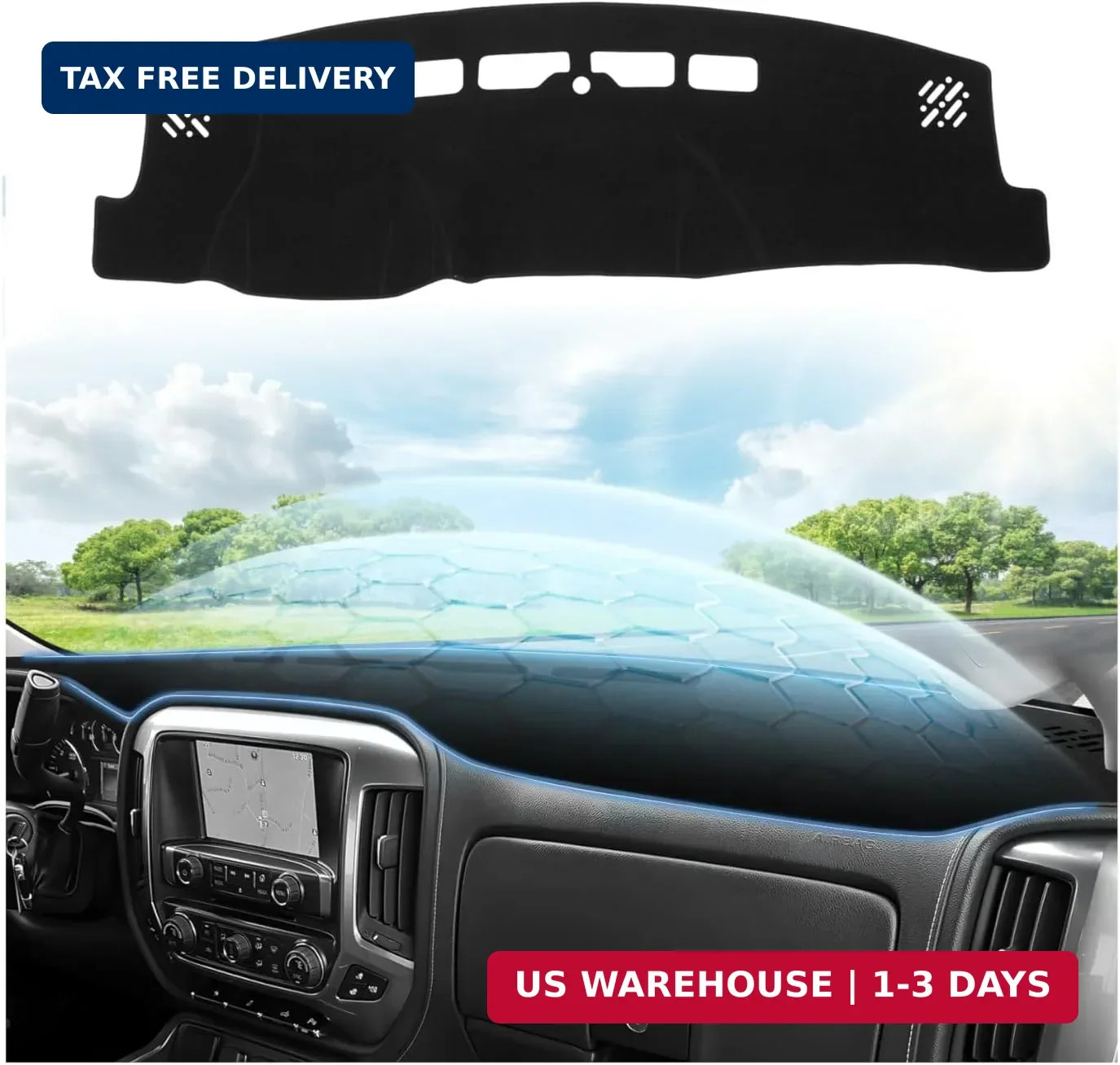 Black Dash Cover for 2014-2018 Chevrolet Chevy Silverado/GMC Sierra 1500 Black Dash Cover for 2014-2018 Chevrolet Chevy Silverado/GMC Sierra 1500
