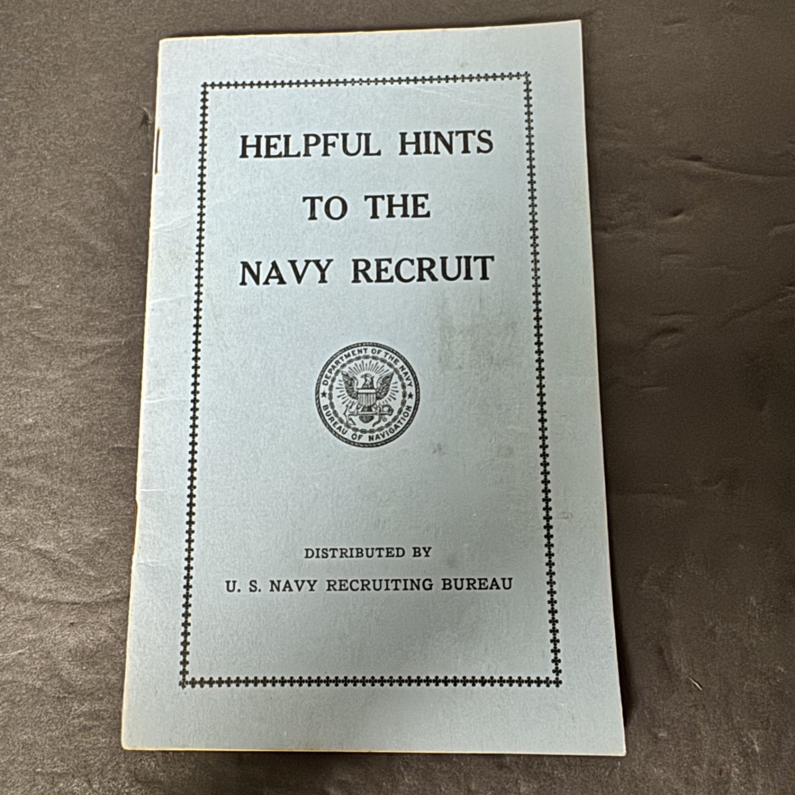 Vintage 1936 US Navy Helpful Hints to Recruit Booklet WWII Era Military Ephemera