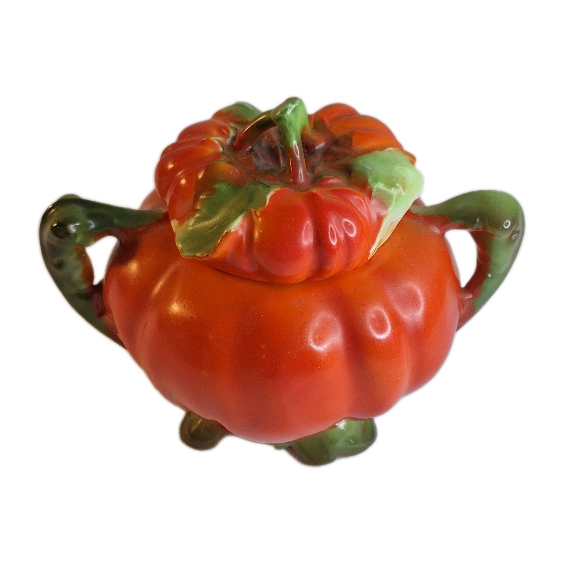 Royal Bayreuth Tomato Sugar Bowl Porcelain Blue Mark Antique 
