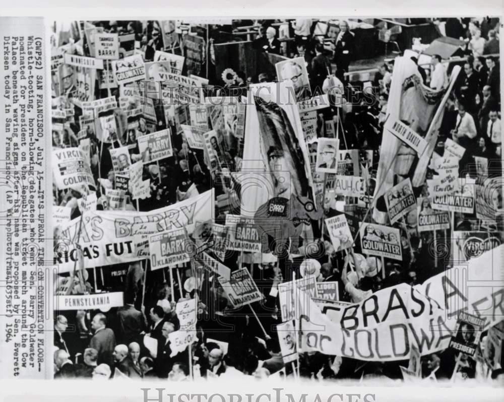 1964 Press Photo Barry Goldwater supporters, San Francisco Republican Convention