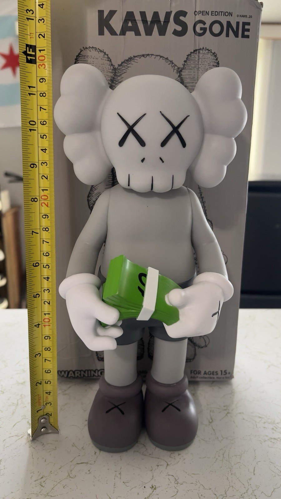 KAWS GONE Companion Character Figurine Gray Matte 12in Large Boxed Plastic KAWS GONE Companion Character Figurine Gray Matte 12in Large Boxed Plastic