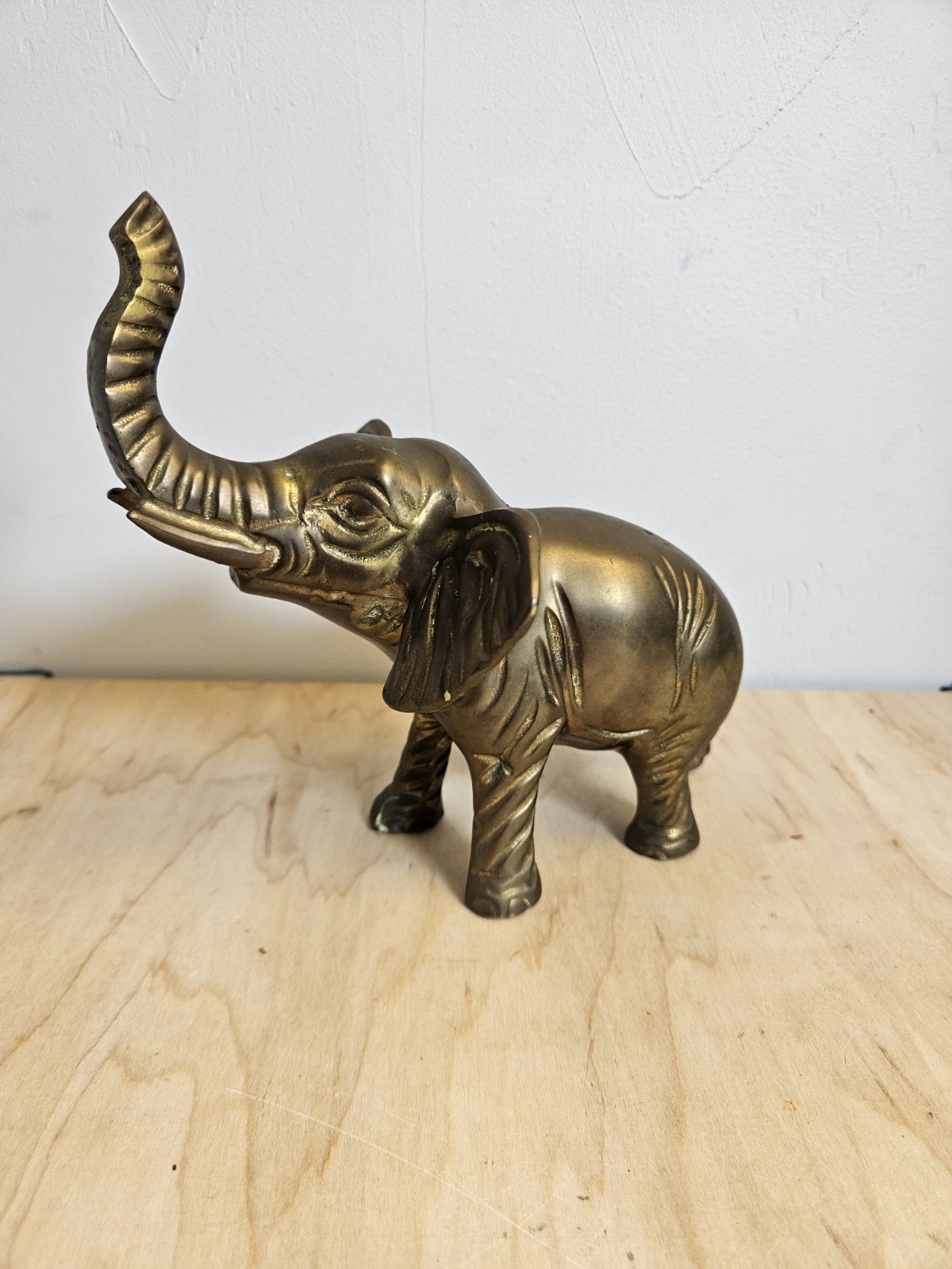 Vintage Solid Brass Elephant Figurine Statue 6