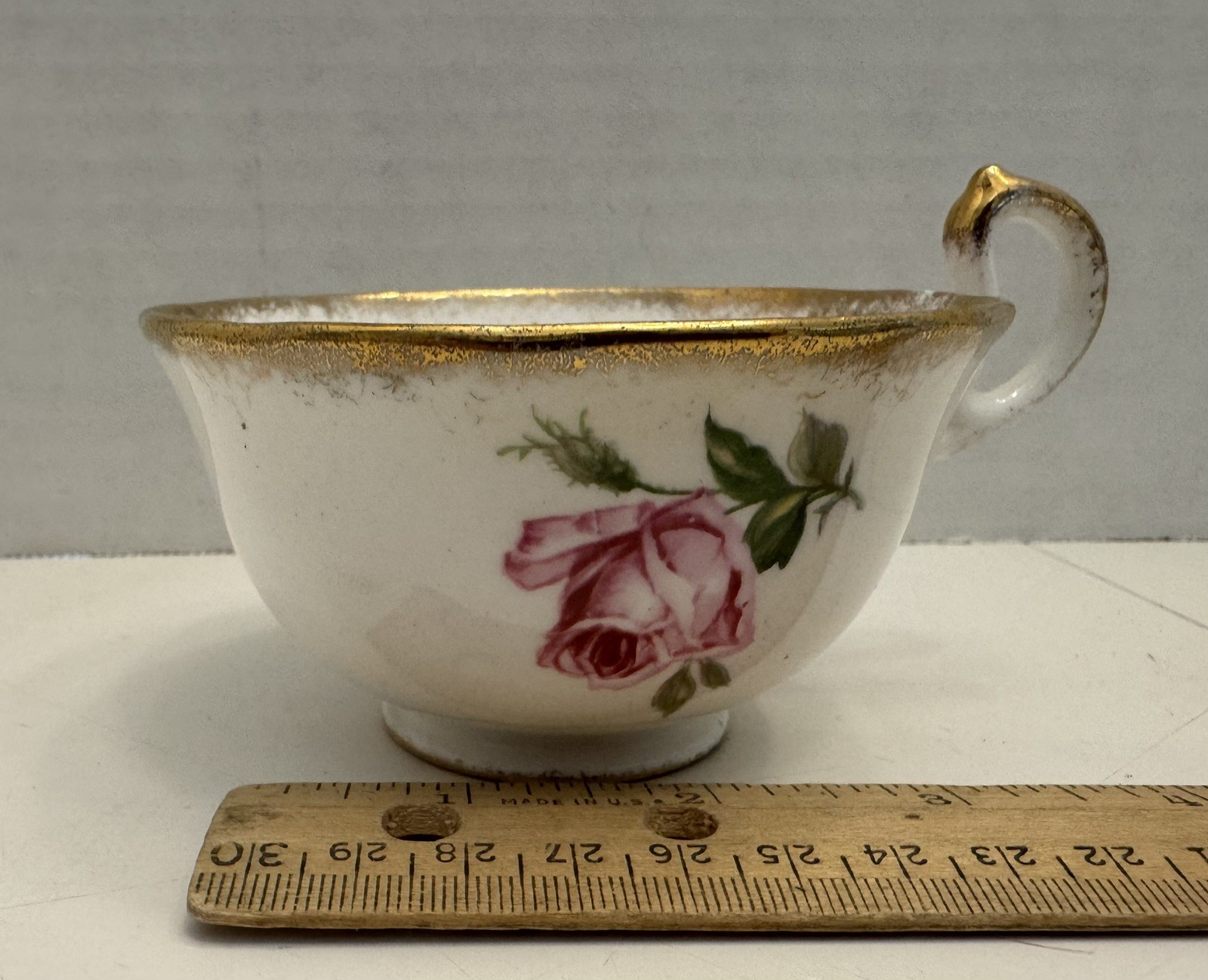 Vtg Royal Standard Orleans Rose England Tea Cup  Pink Roses Gold Trim