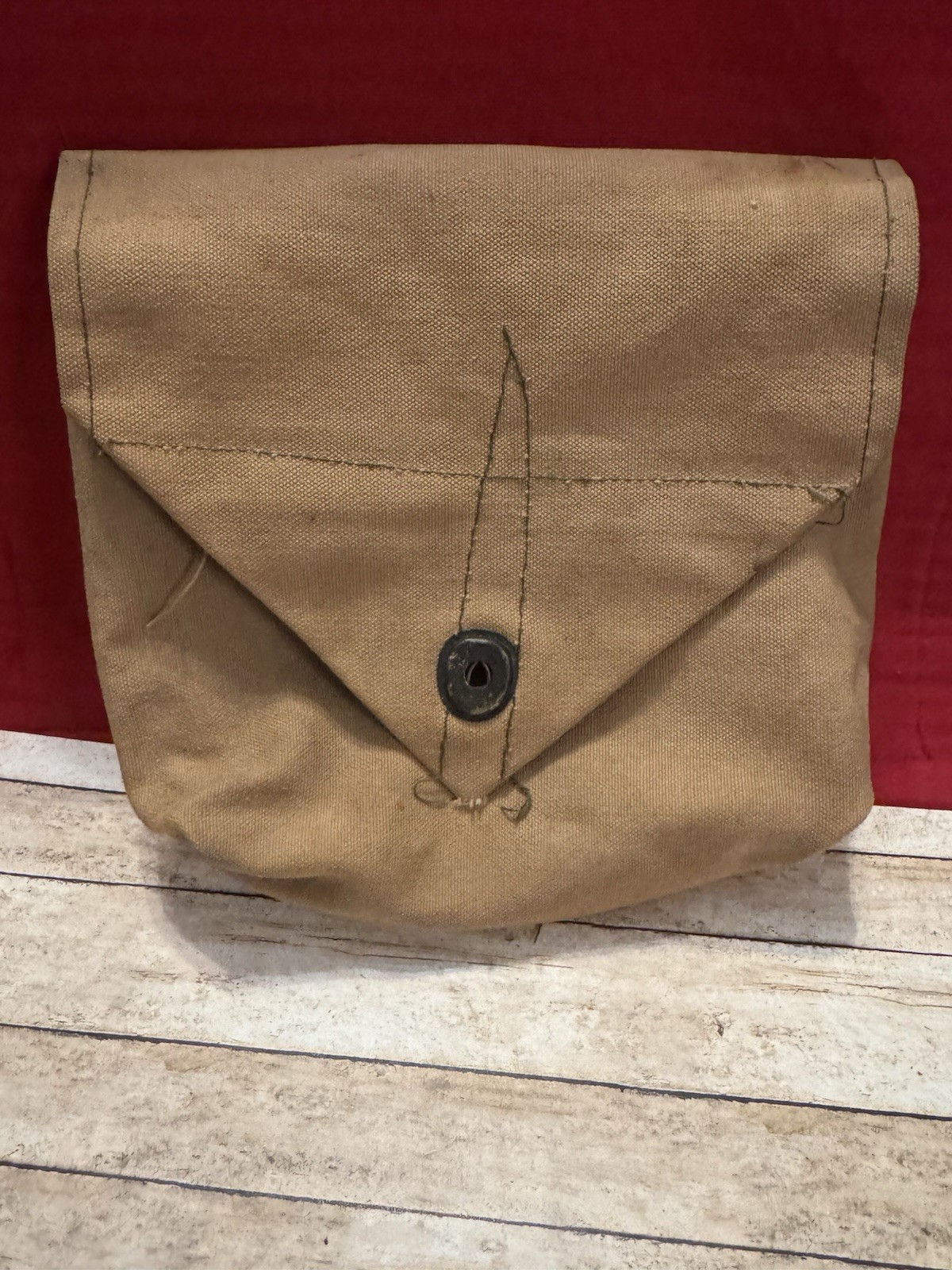 Vintage WWII US Army BG-154 Canvas Radio Pouch, United Carr Snap, Boston Mass.