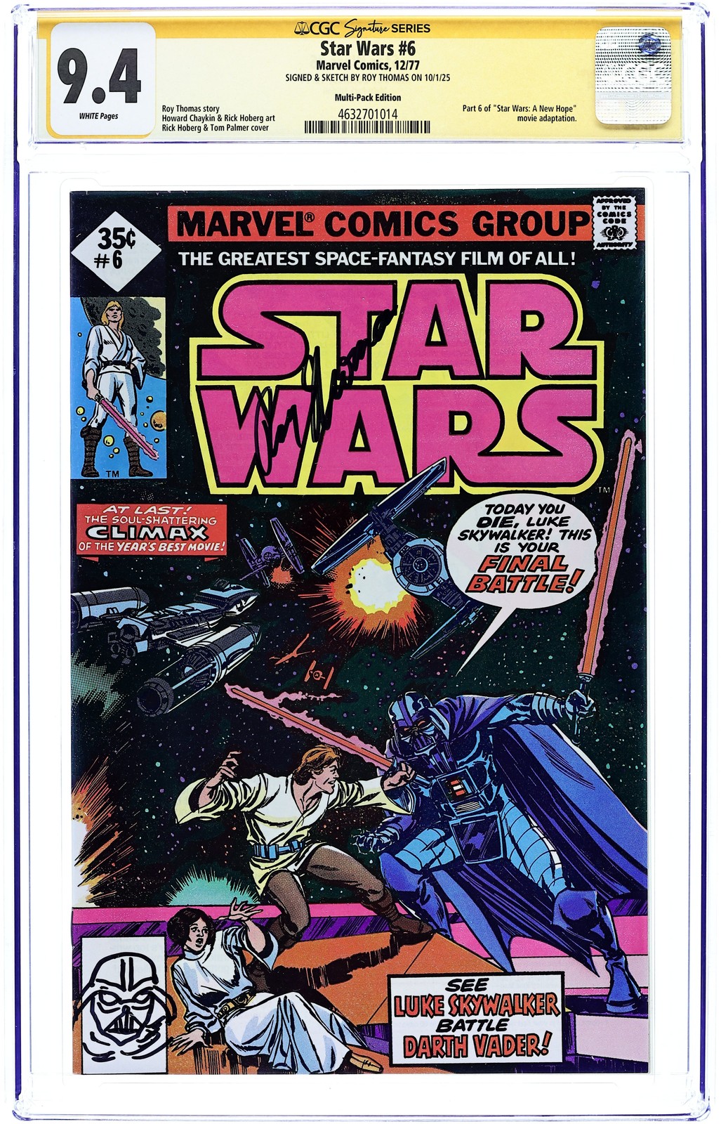 Star Wars Whitman 3-Pack Diamond Variants #6WHITMAN CGC 9.4 SS Thomas 1977