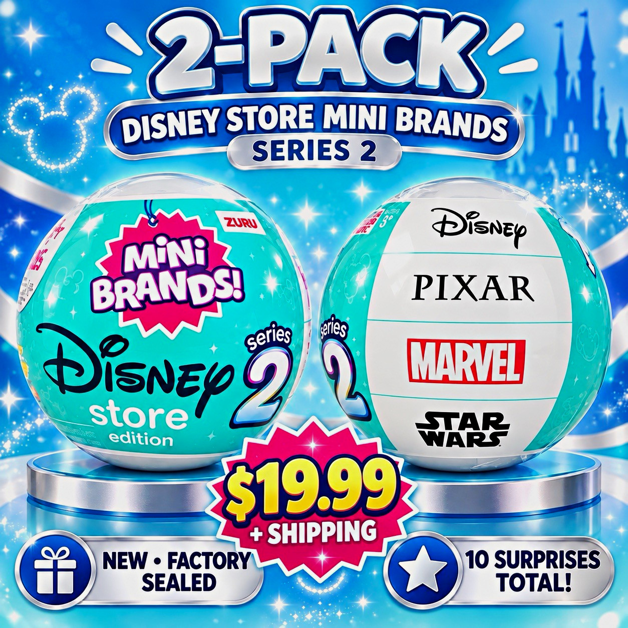 ZURU Mini Brands Disney Store Edition Series 2 2-Pack Disney Store Mini Brands