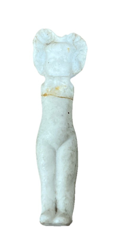 Antique Penny Doll Wire Arm Bonnet Girl Repaired Missing Arms