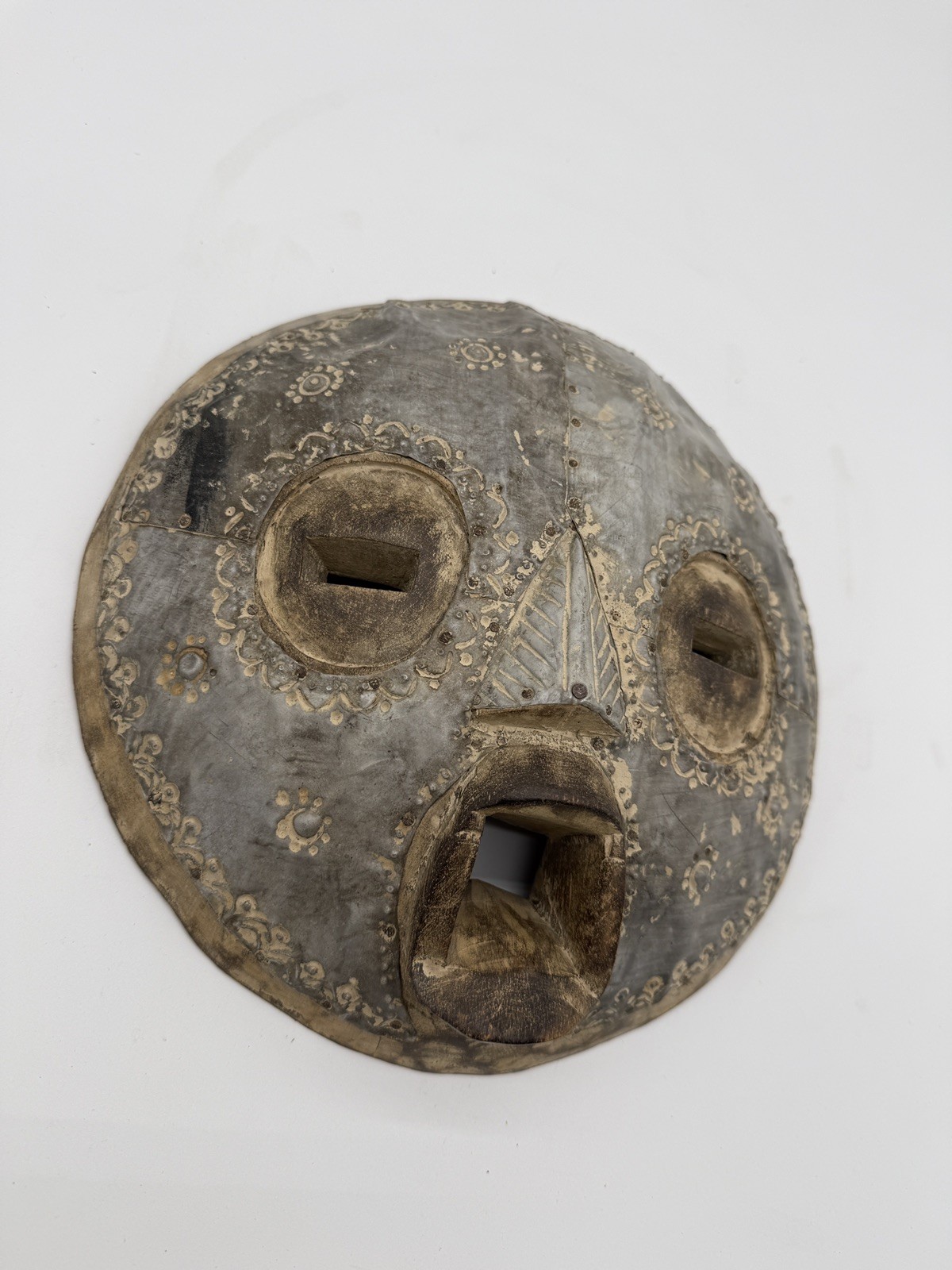 Antique Gahna  mask embossed with metal 12\
