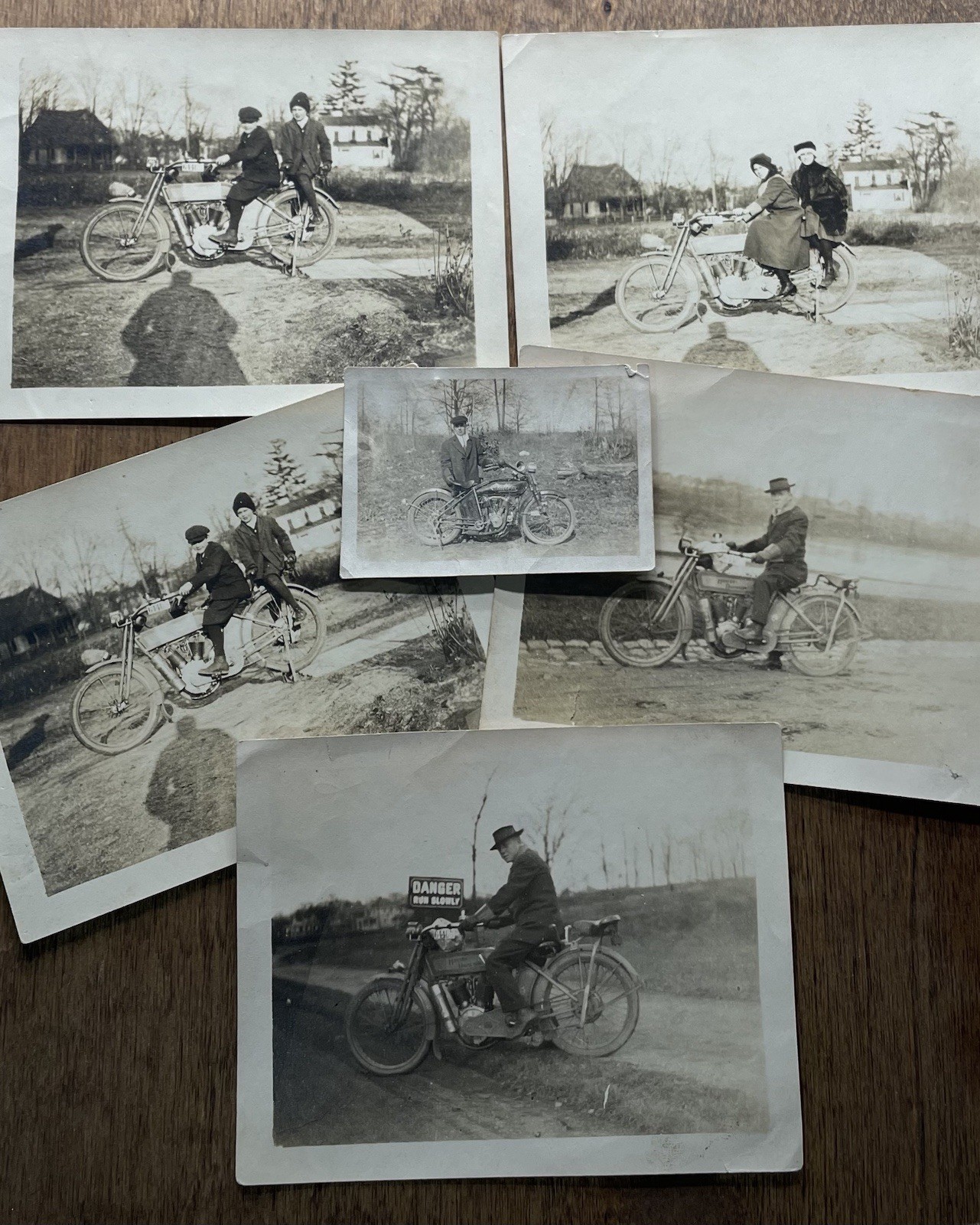 1914 Original Harley Davidson Photo Lot - 7  Antique Motorcycle Photos