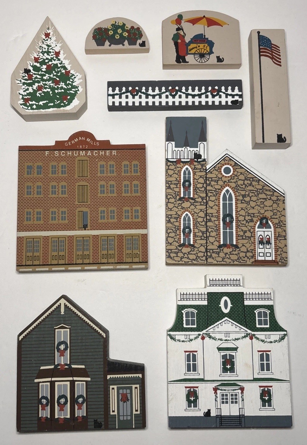 The Cat’s Meow Village Shelf Sitters Mostly Christmas Vintage 1988-1982 Lot