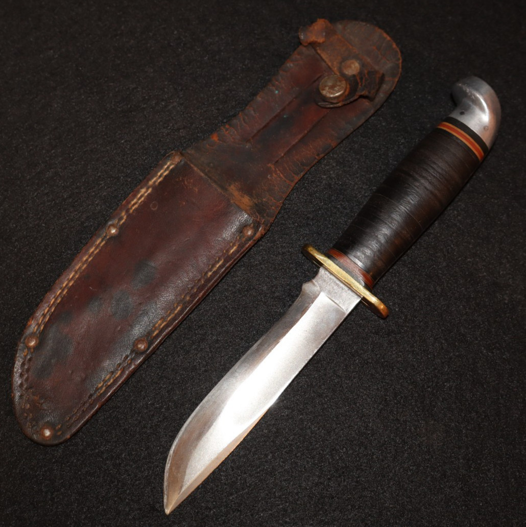 Vintage Western Fixed Blade Hunting & Utility Knife Red Spacers Boulder Colorado