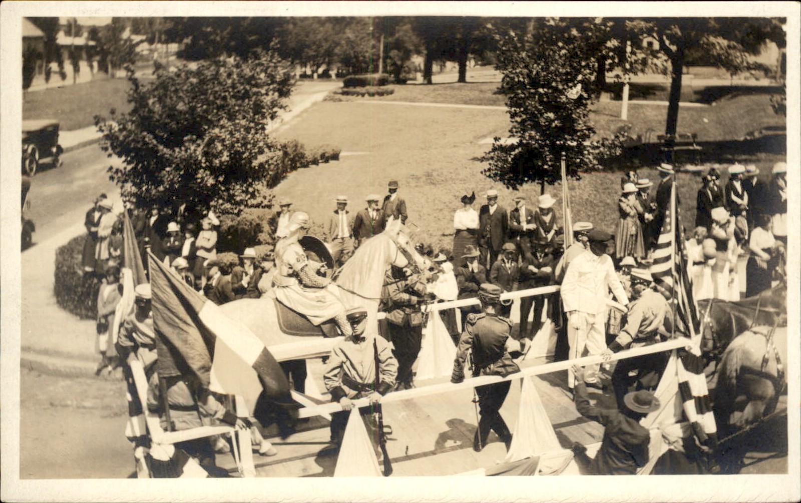 Gardner MA Parade on Horseback c1910s Real Photo Vintage Postcard