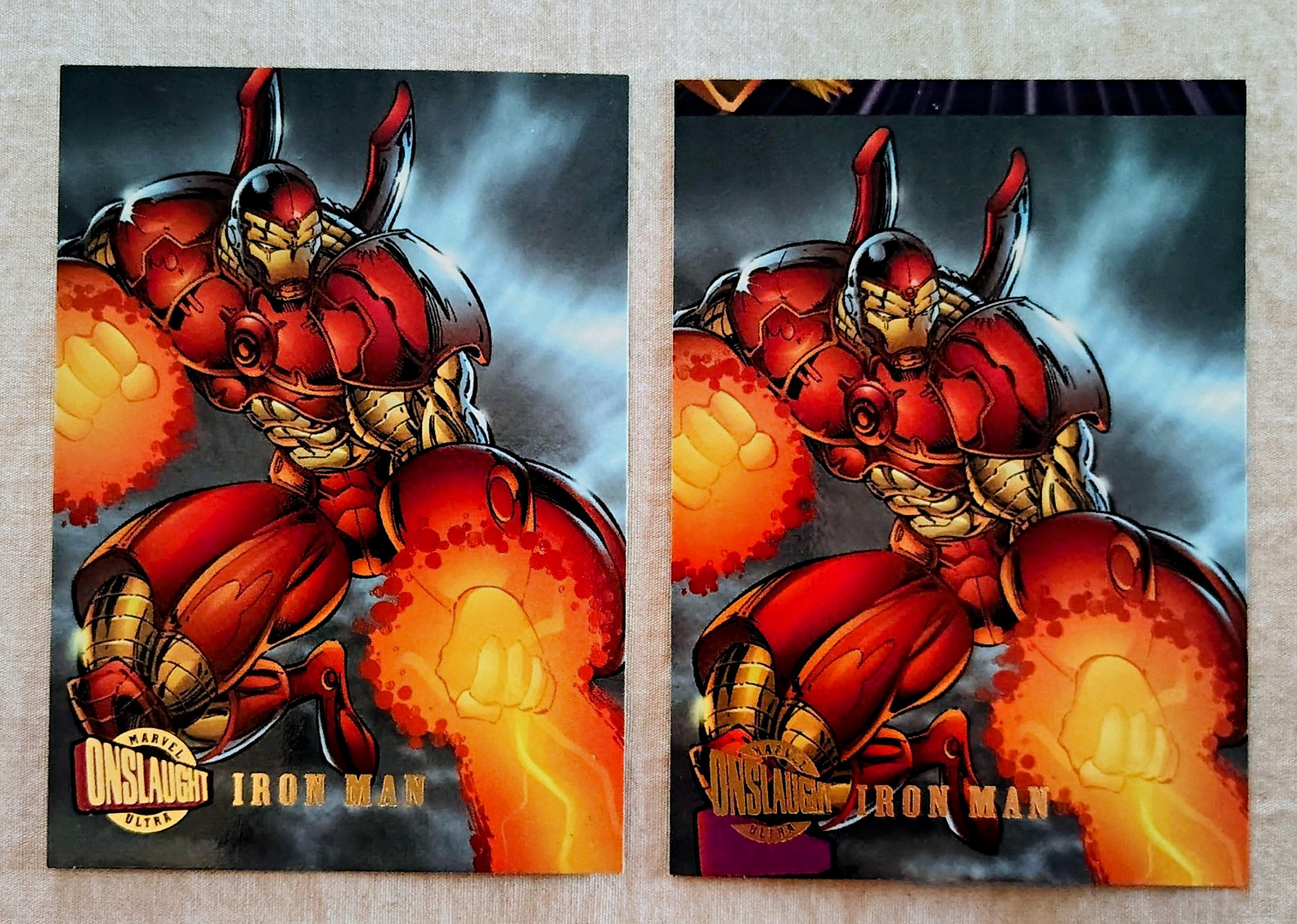 1994 Fleer Ultra Marvel Iron Man Factory Miscut Error Card