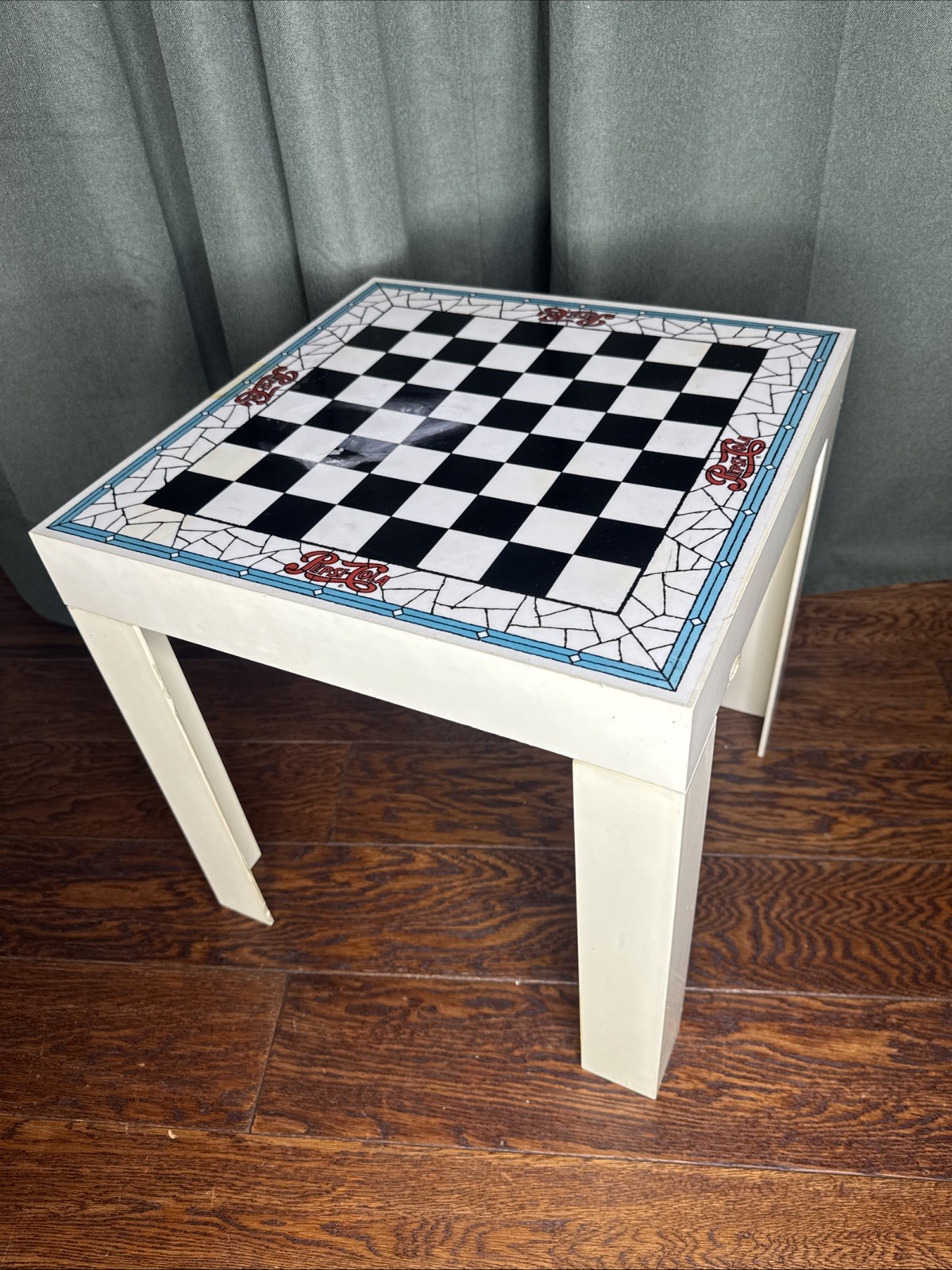 Vintage Pepsi Cola Plastic Checker Board Table 16x16x16