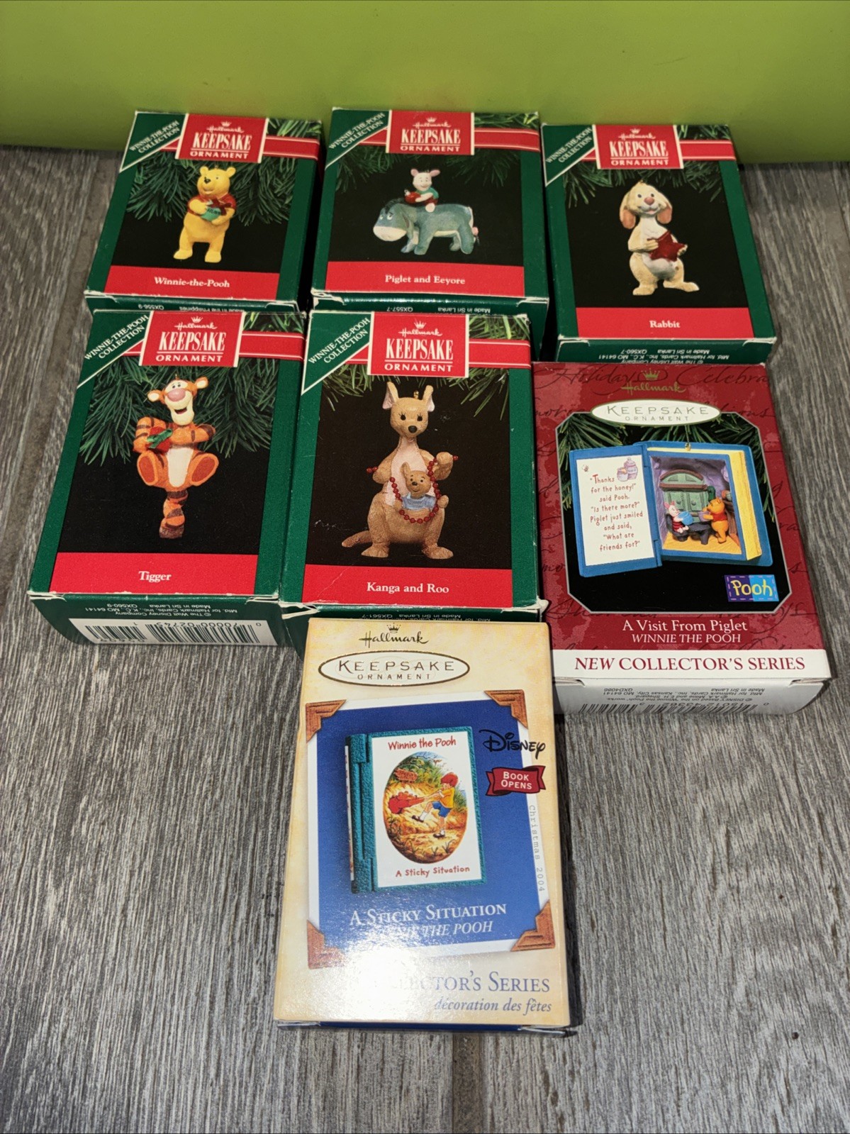 Set of 7 Winnie The Pooh 1991 Collection Hallmark Keepsake Ornaments Set of 7 Winnie The Pooh 1991 Collection Hallmark Keepsake Ornaments