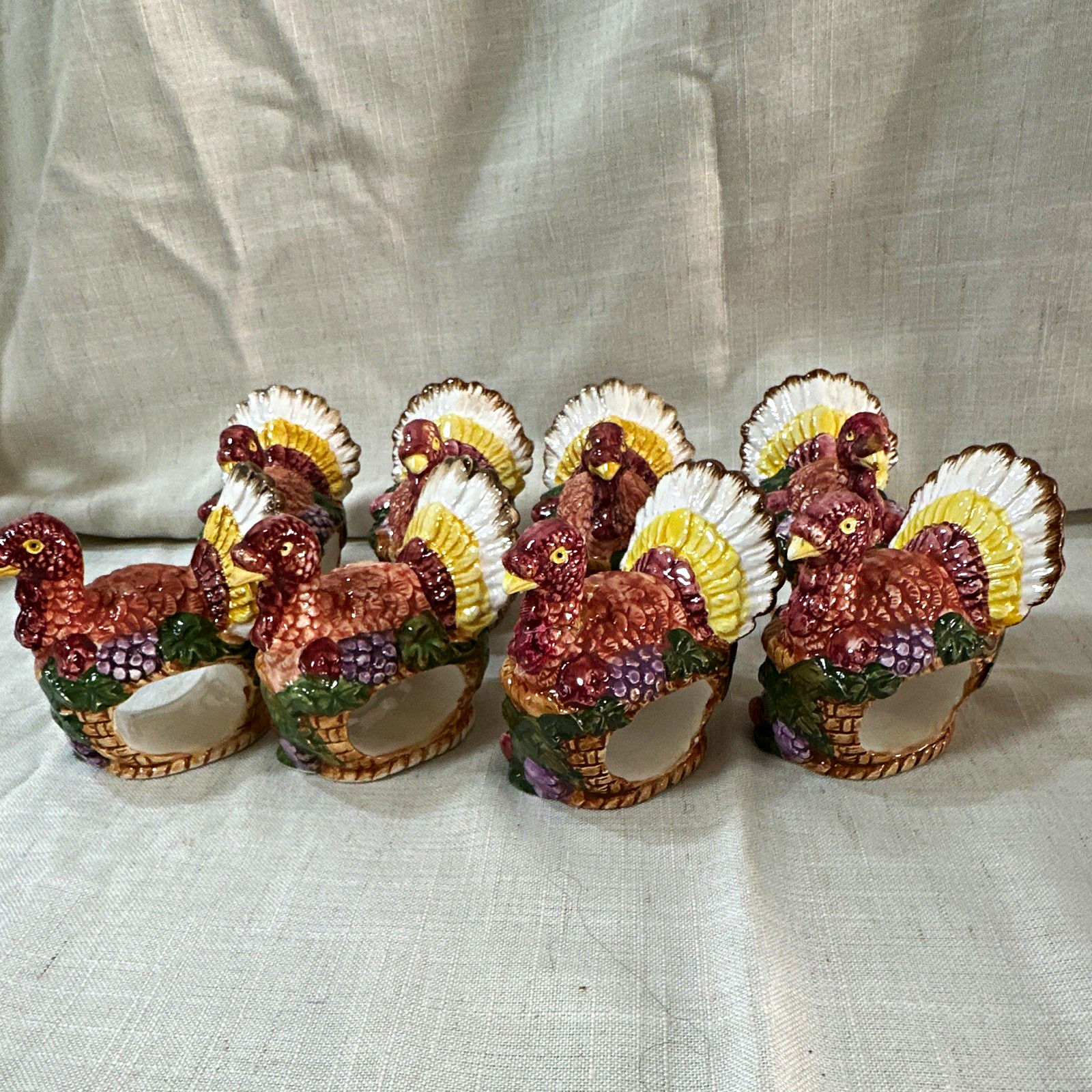 Ceramic Turkey Napkin Rings Set of 8, great for Thanksgiving Ceramic Turkey Napkin Rings Set of 8, great for Thanksgiving