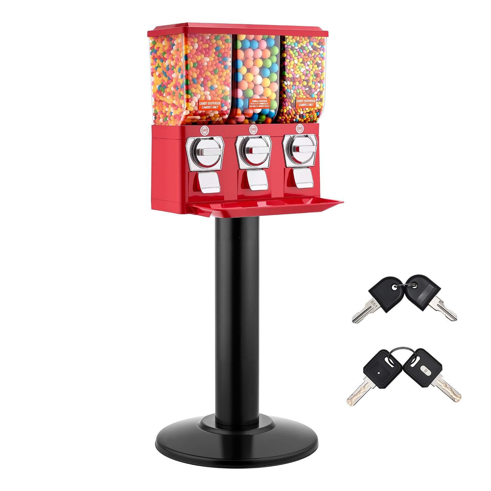 Uimoso Candy Vending Machine Triple Compartment Candy Vending Machine with Stand