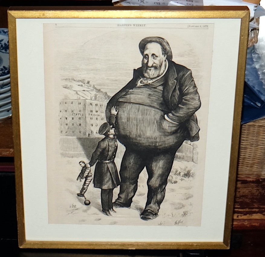 Original Full Page Engraving Harpers Weekly by Thomas Nast--Boss Tweed 1872