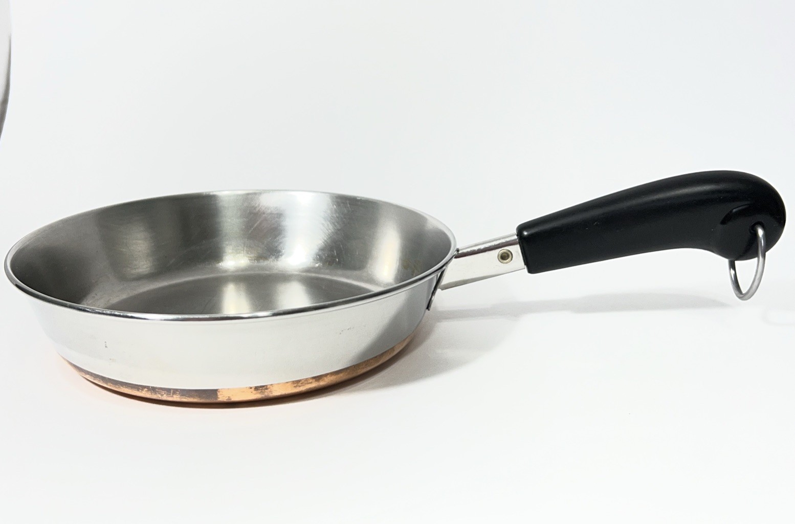 Vintage 1801 Revere Ware 7 Inch Stainless Steel Copper Bottom Skillet Fry Pan