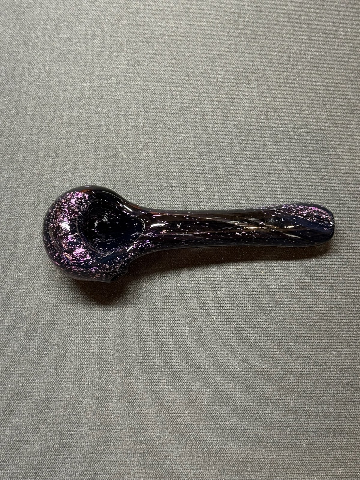 Custom Dichroic Glass Hand Pipe – Shimmering Metallic Purple Galaxy Art
