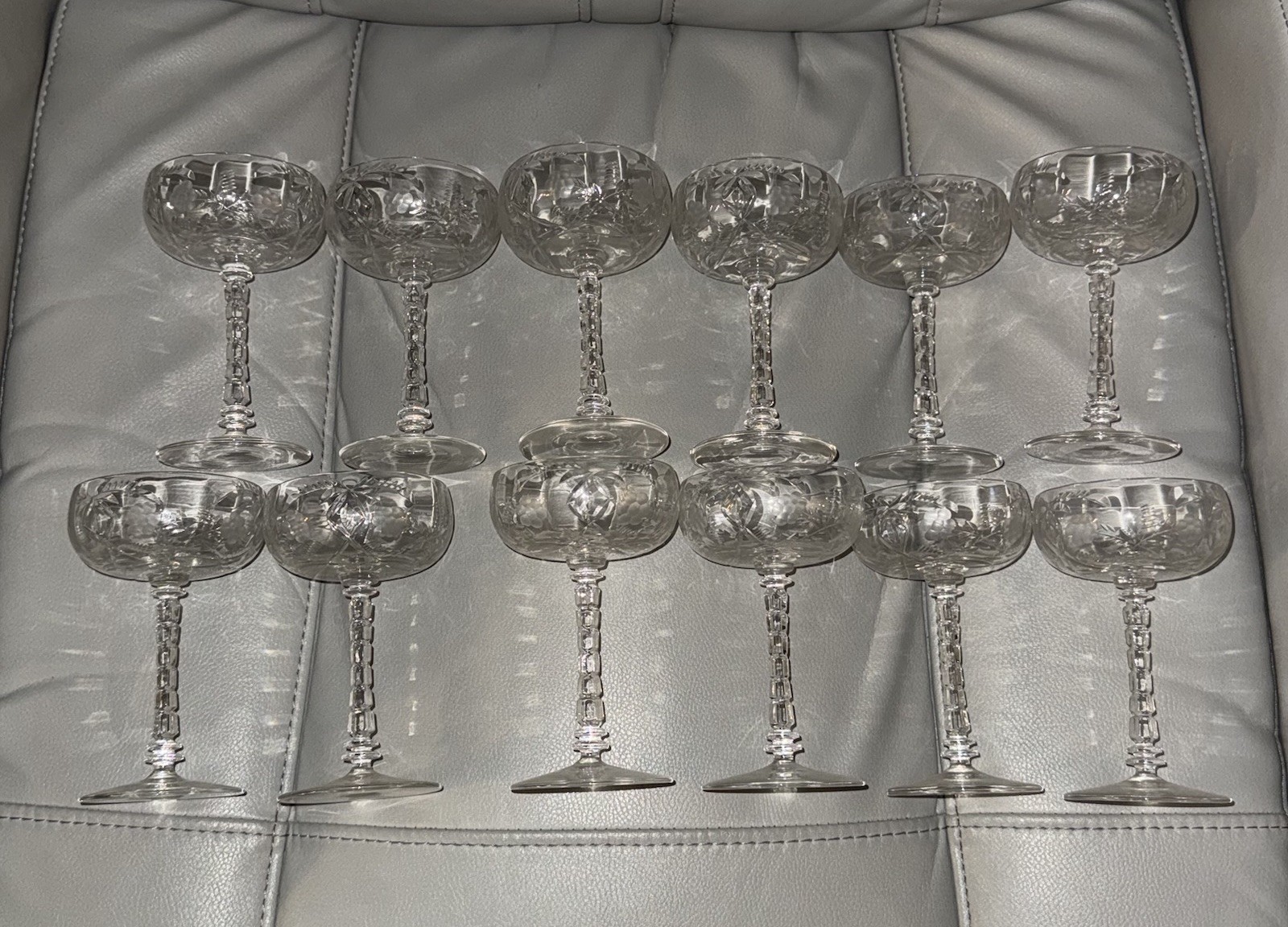 Alpine Rock Sharpe Set of 12 Etched Dessert Liquor Cocktail Glass 5 1/4\