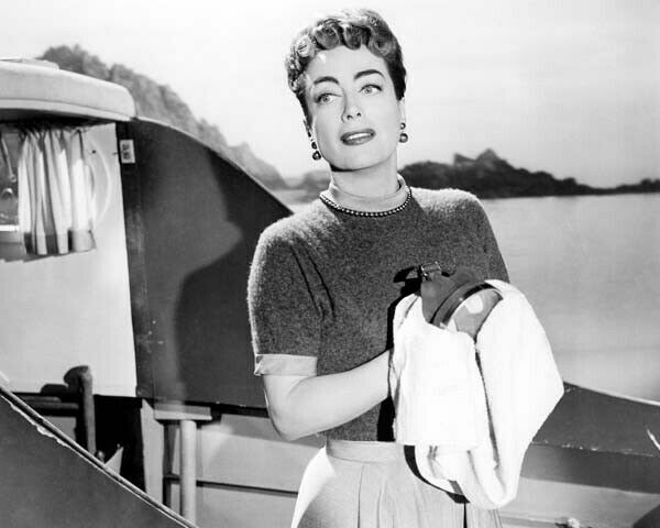 Joan Crawford onboard boat 1955 Female on the Beach 8x10 inch photo Joan Crawford onboard boat 1955 Female on the Beach 8x10 inch photo