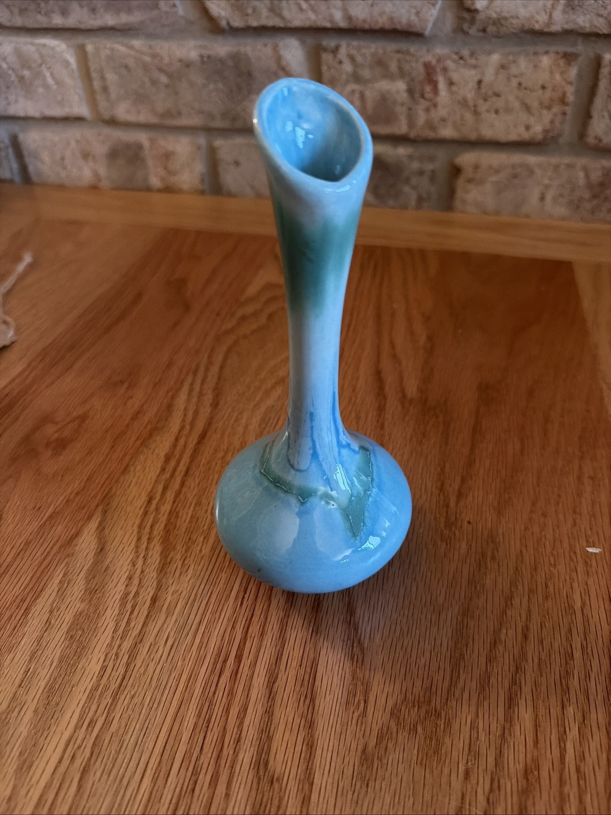 Dryden Art Pottery Bud Vase, Blue Tones with green 7inch 