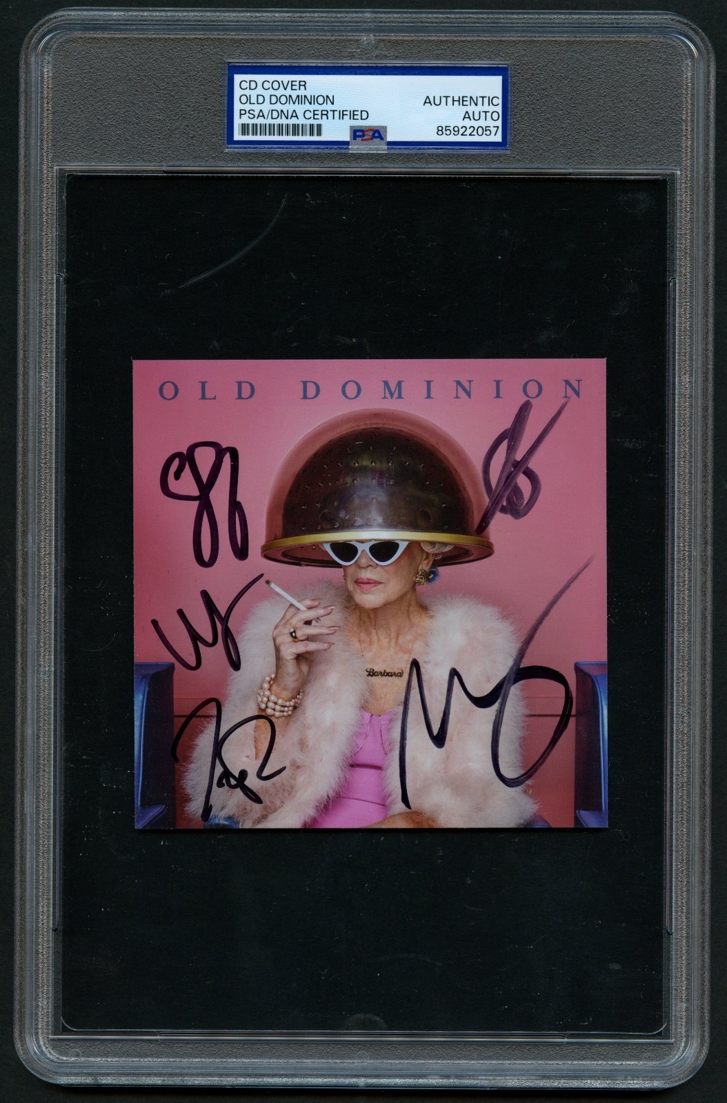 Old Dominion signed autograph 4.5x4.5 CD Cover Musical Band PSA Slabbed Old Dominion signed autograph 4.5x4.5 CD Cover Musical Band PSA Slabbed