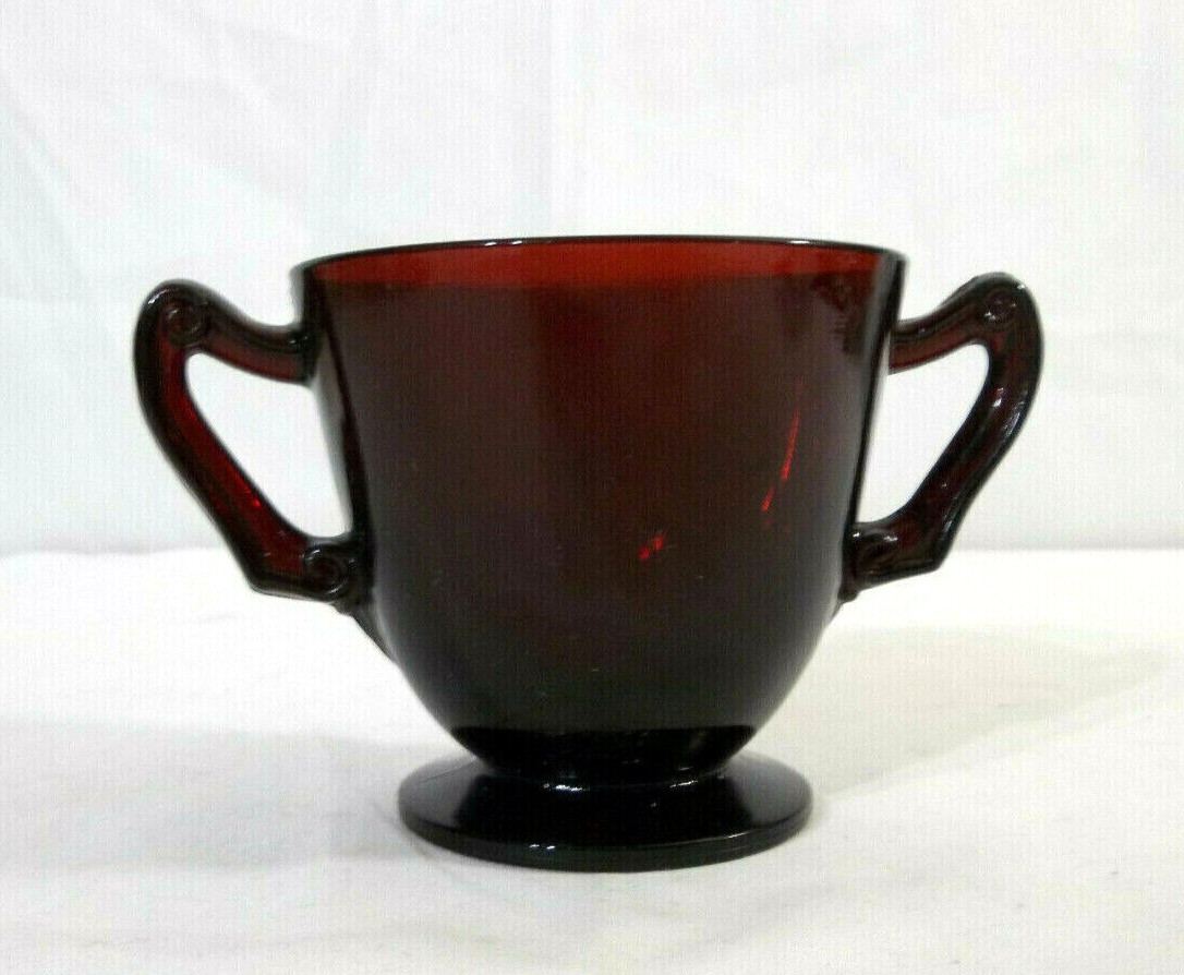 Anchor Hocking Royal Ruby Red Glass Footed Sugar Bowl