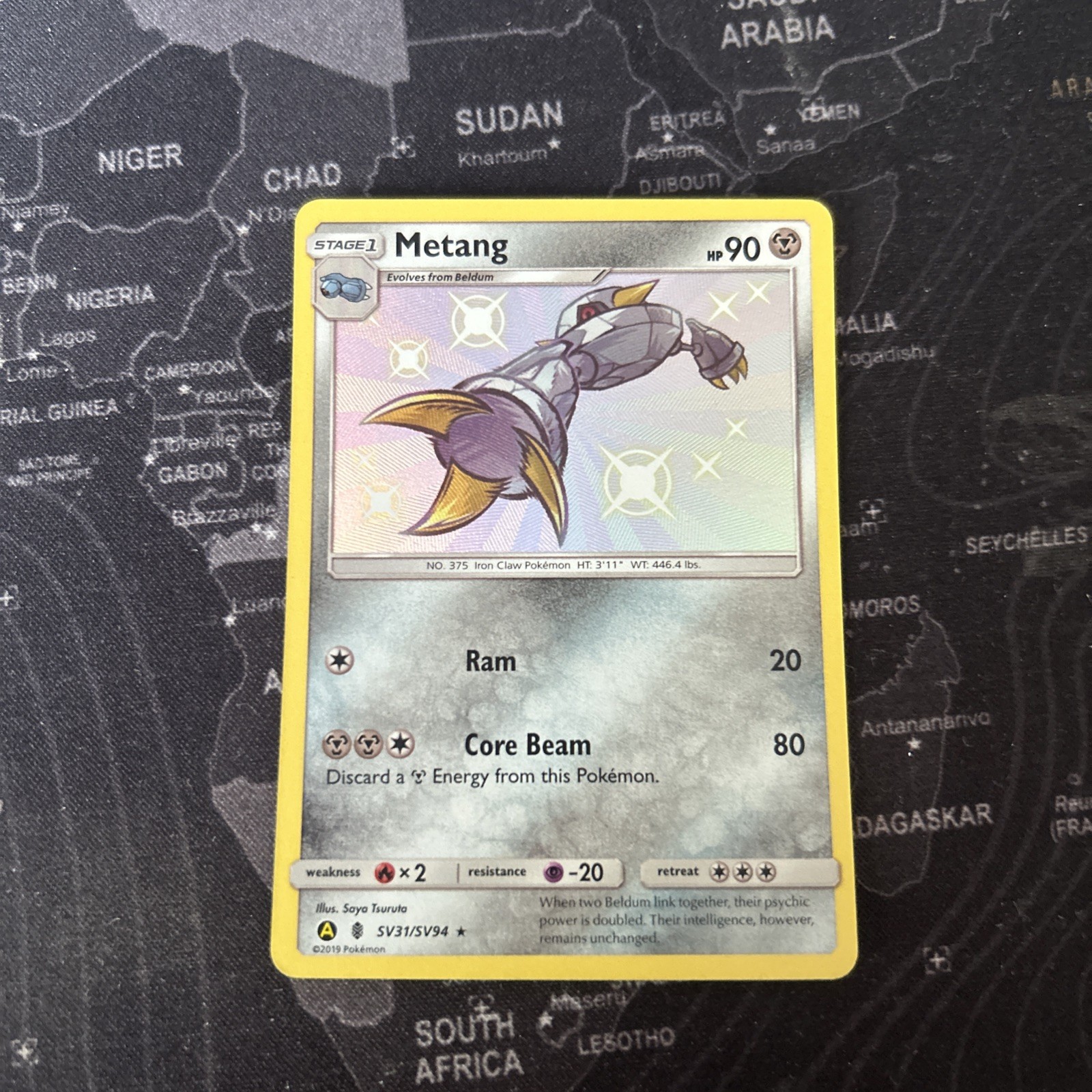 Pokémon TCG - Metang  SV31/SV94 - Hidden Fates Shiny  Shiny Vault - Holo Rare NM