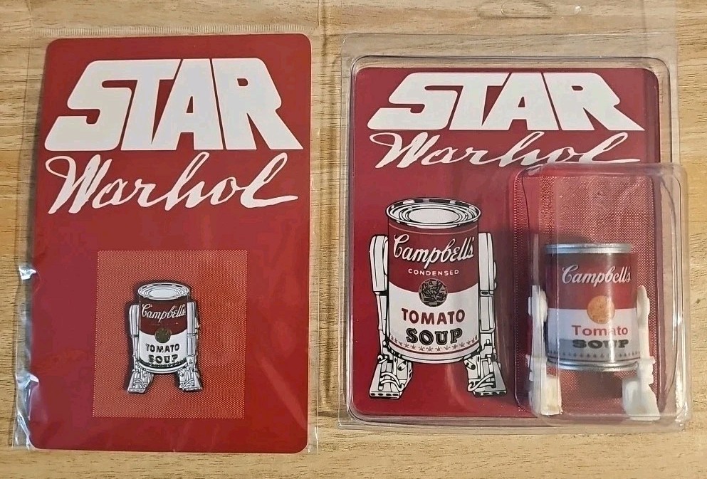 Star Warhol Star Wars R2D2 Campbell's Pin & Figure From 2016 ComicCon Ultra Rare