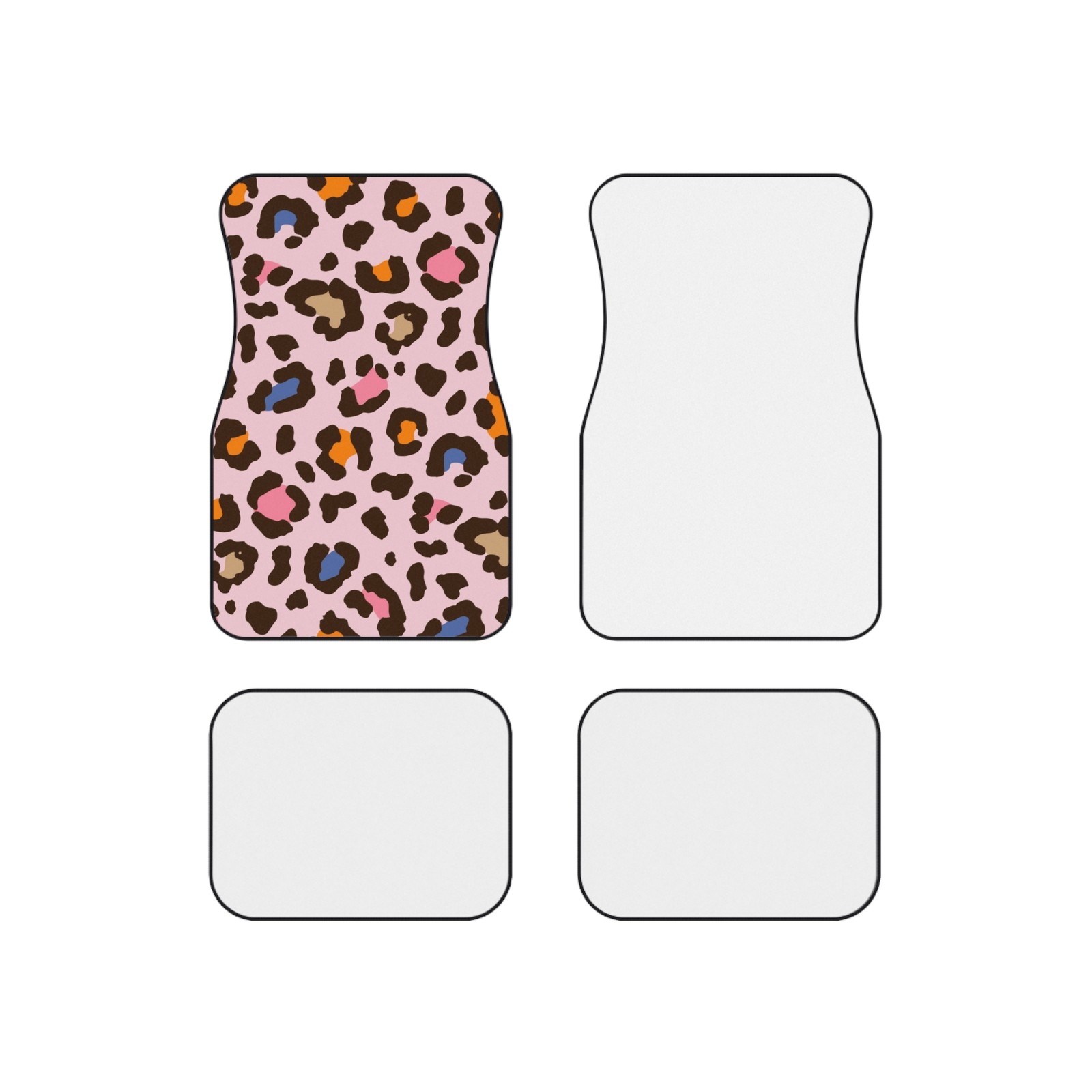 Pink Leopard Print Car Mats | Set of 4