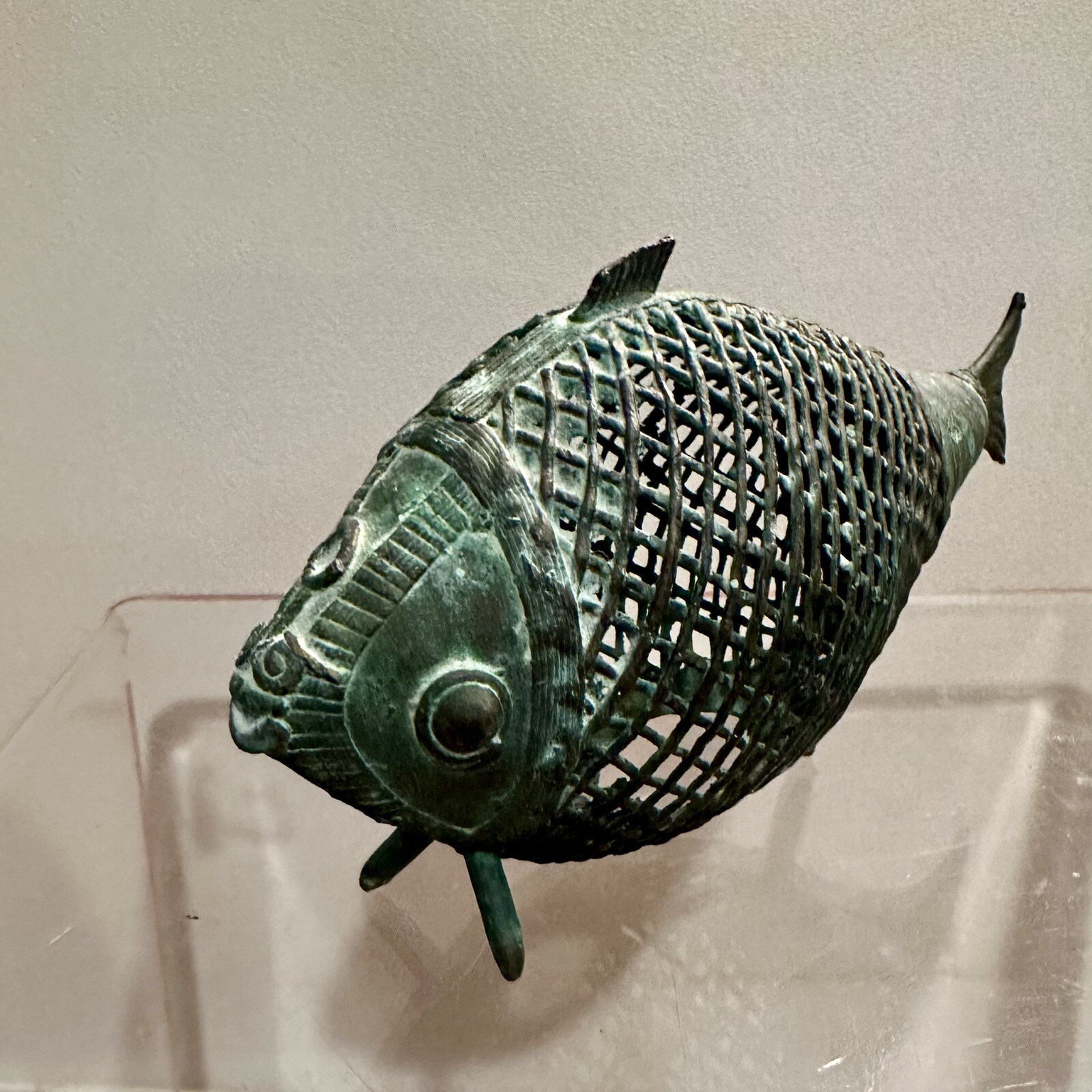 VINTAGE 1960\'s Antique Dhokra Animal Sculpture Fish Copper Alloy Indian Mythical VINTAGE 1960\'s Antique Dhokra Animal Sculpture Fish Copper Alloy Indian Mythical