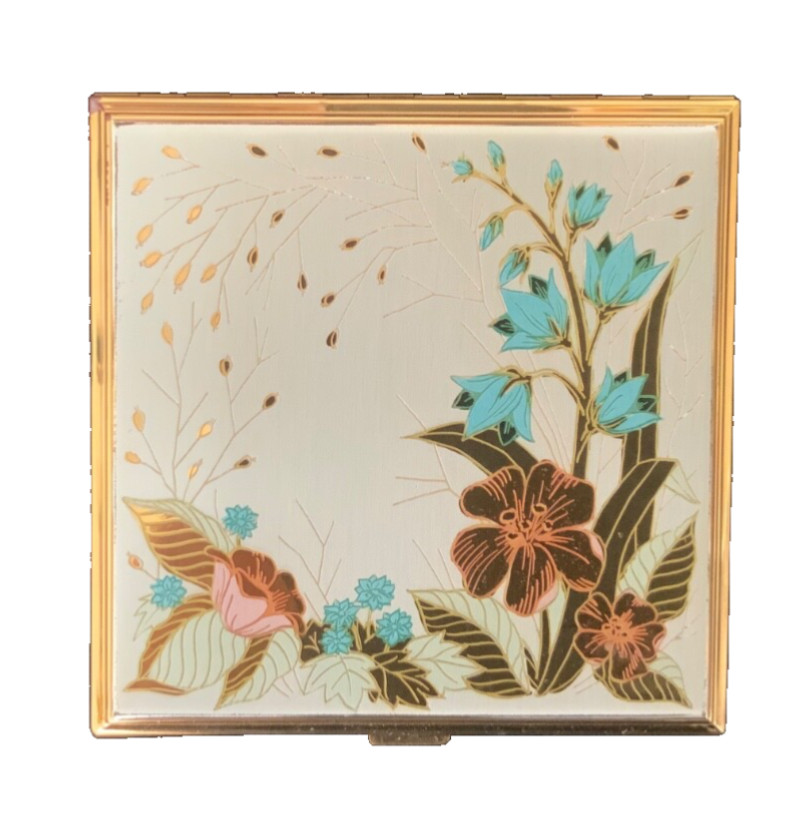 Vintage Powder compact 4” Wadsworth multi goldtone unused beautiful #270