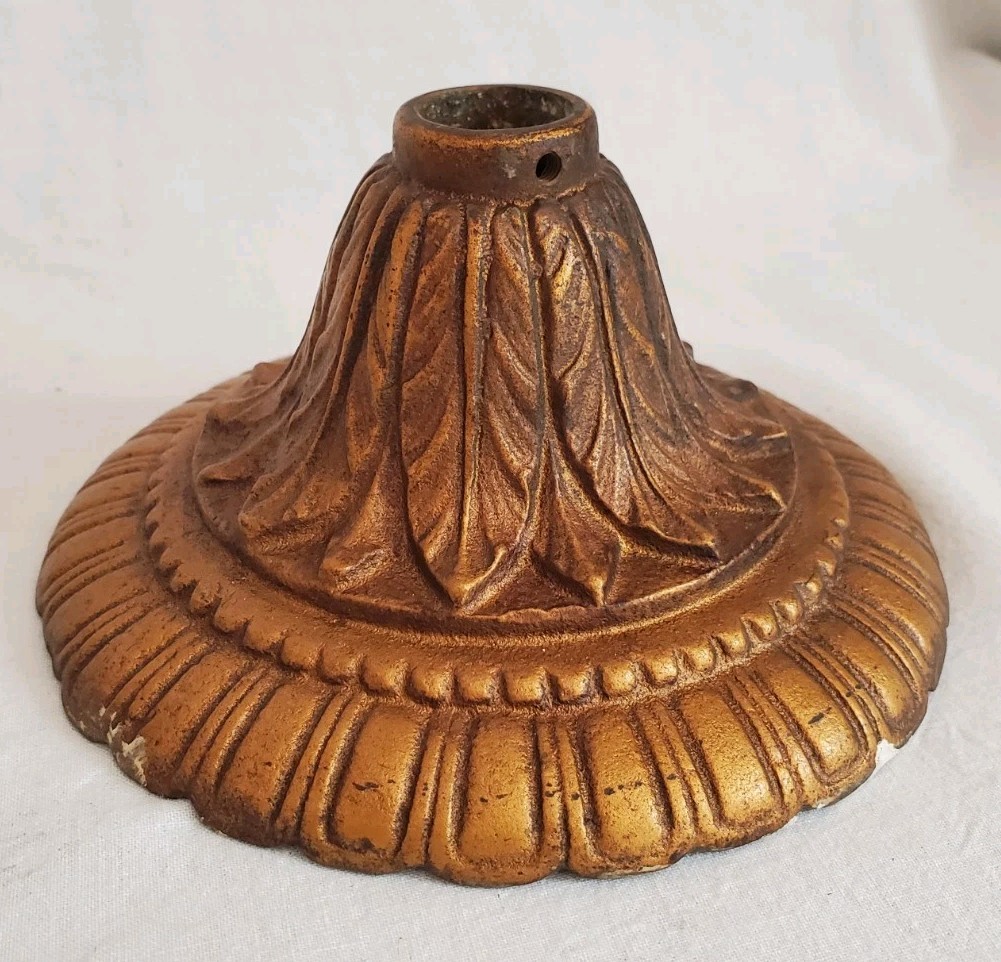 Antique Cast Iron Art Nouveau Chandelier Ceiling Mount Canopy For Light Fixture