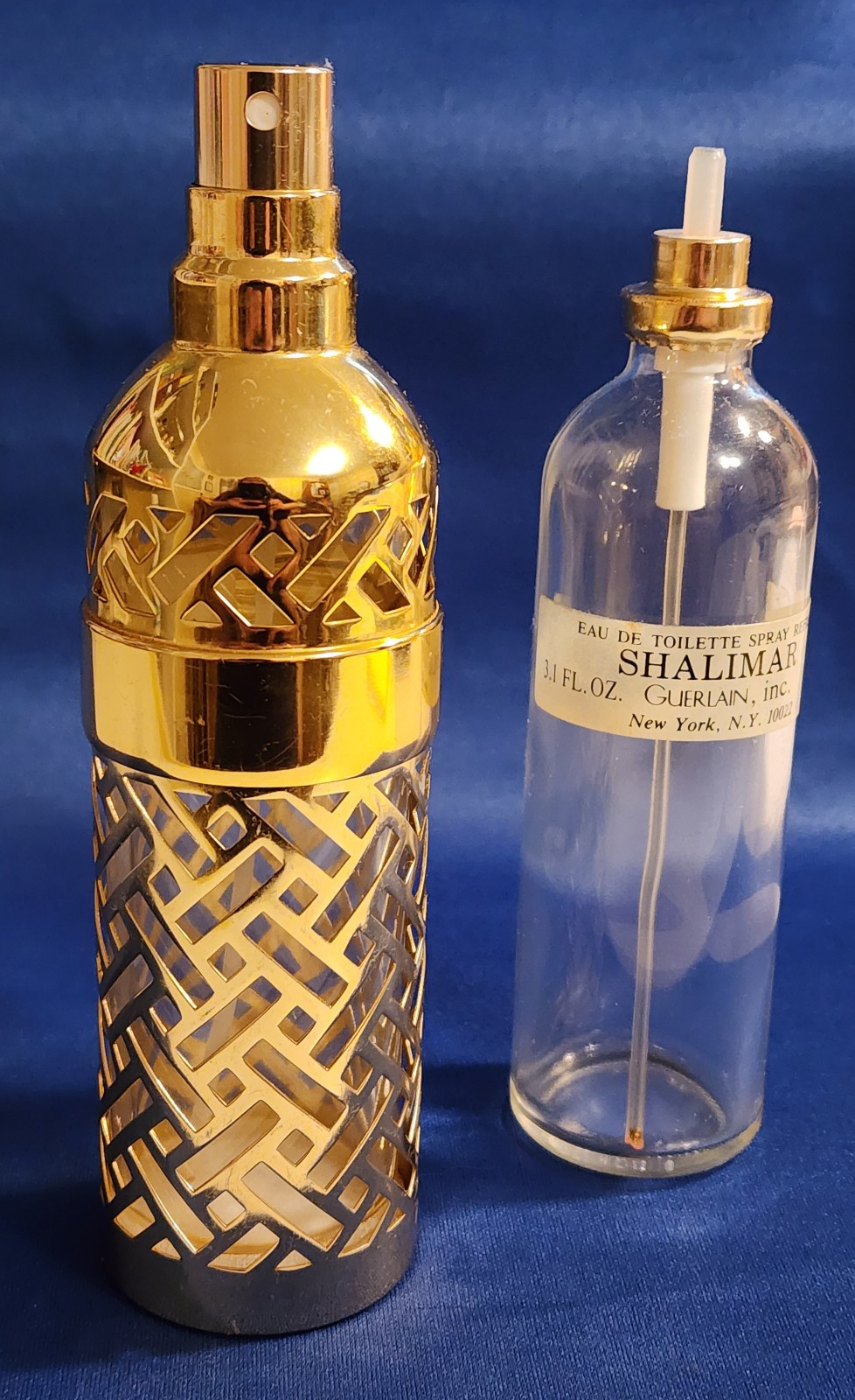 Shalimar Refillable Spray Canister, Vintage Lattice Pattern 1981 93ml 3.1ozEmpty