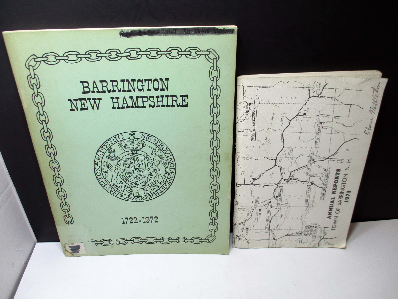 Barrington New Hampshire 1722 – 1972 & Annual Reports 1973