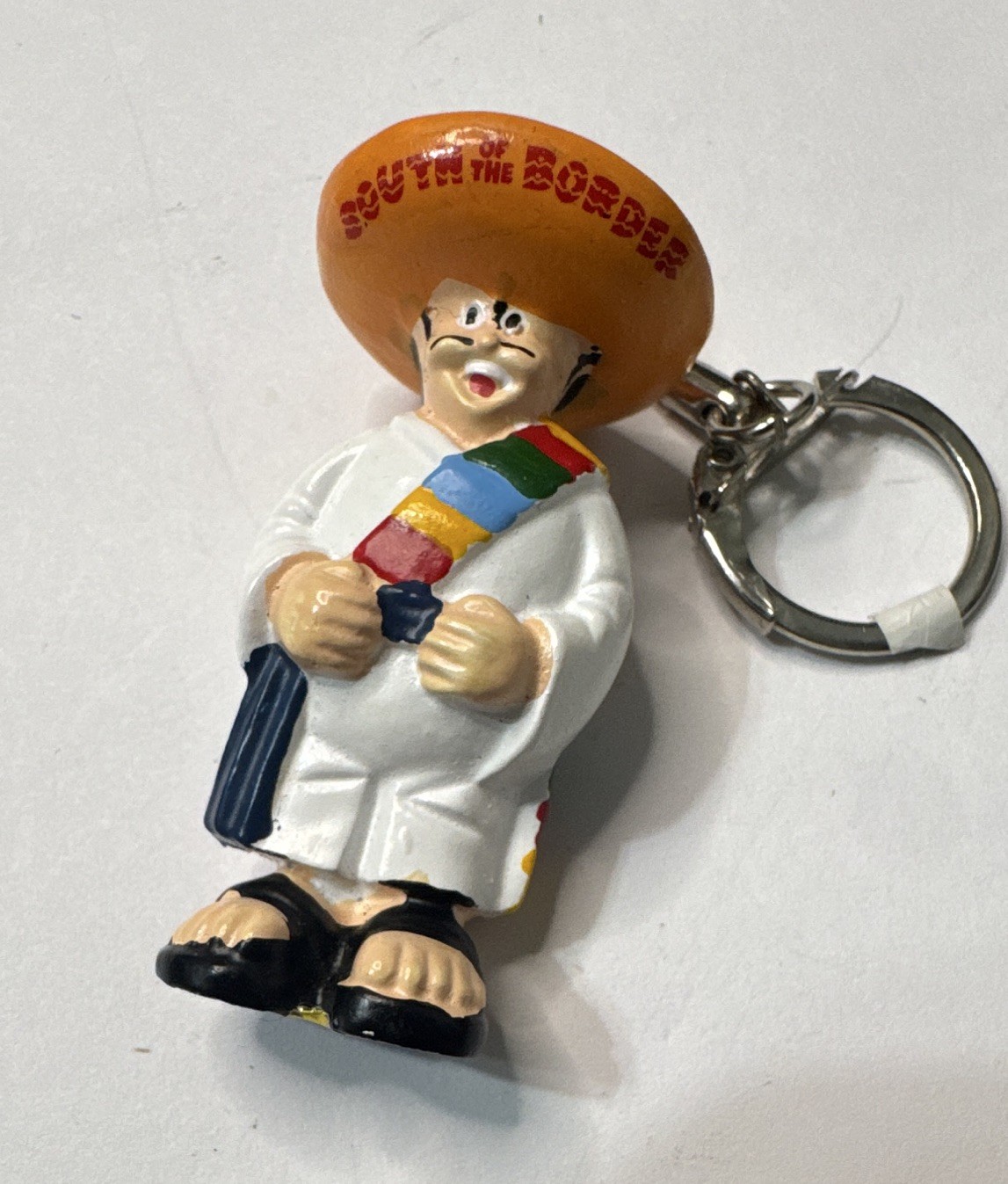 South of the Border Sombrero Man Souvenir Keychain Detachable Keyring Plastic