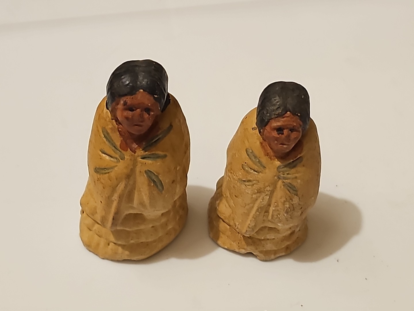 Chalkware Native American Salt & Pepper Shakers Set